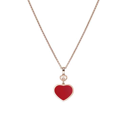 HAPPY HEARTS PENDANT, ETHICAL ROSE GOLD, DIAMOND, CARNELIAN 797482-5820