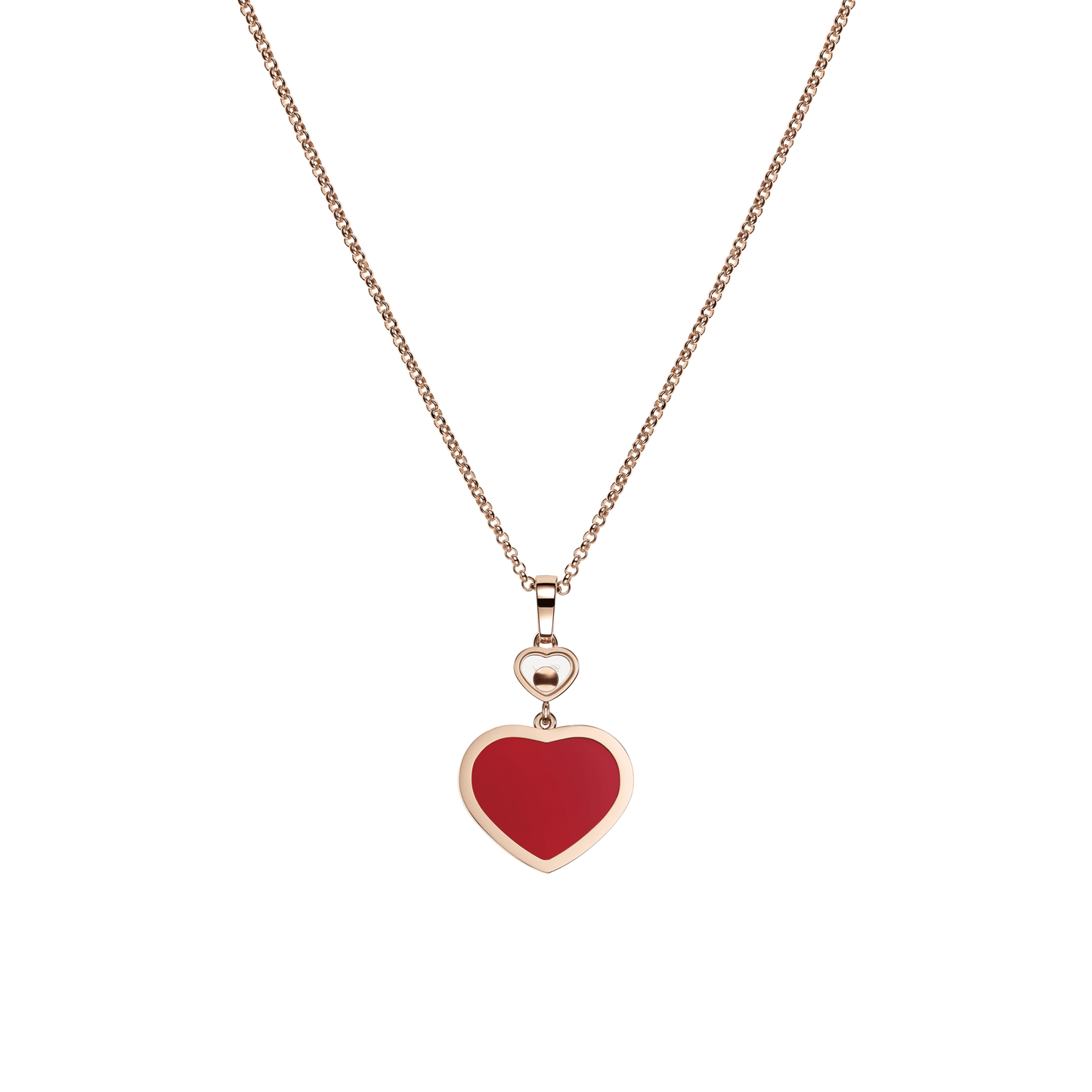 HAPPY HEARTS PENDANT, ETHICAL ROSE GOLD, DIAMOND, CARNELIAN 797482-5820