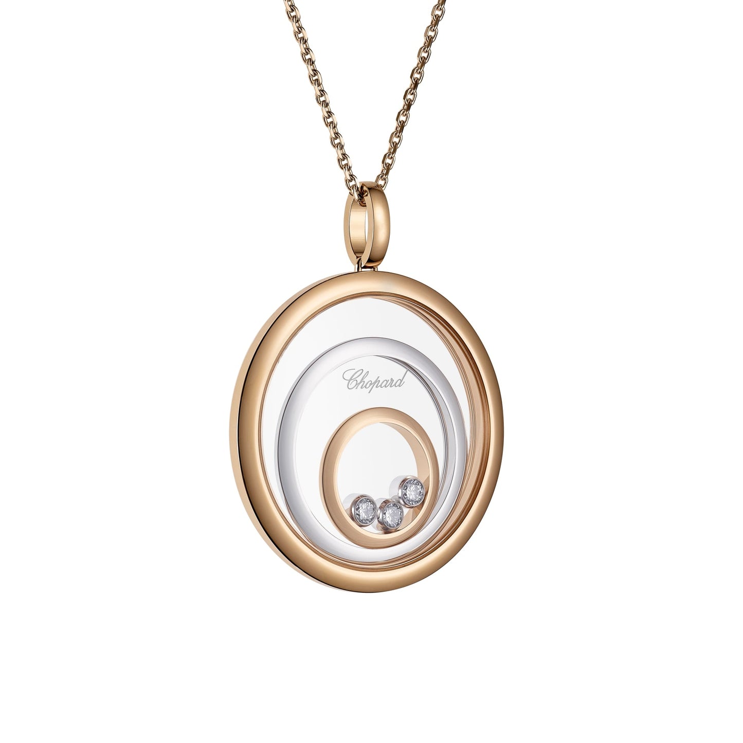 HAPPY SPIRIT PENDANT, ETHICAL ROSE GOLD, ETHICAL WHITE GOLD, DIAMONDS 798232-9001