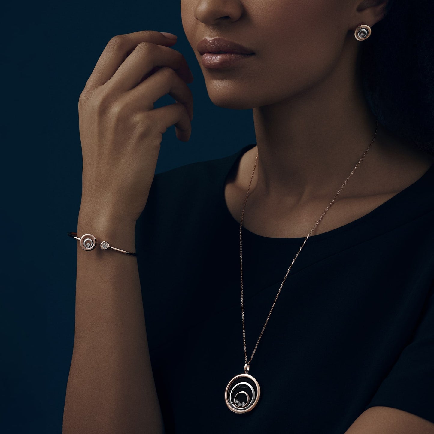 HAPPY SPIRIT PENDANT, ETHICAL ROSE GOLD, ETHICAL WHITE GOLD, DIAMONDS 798232-9001