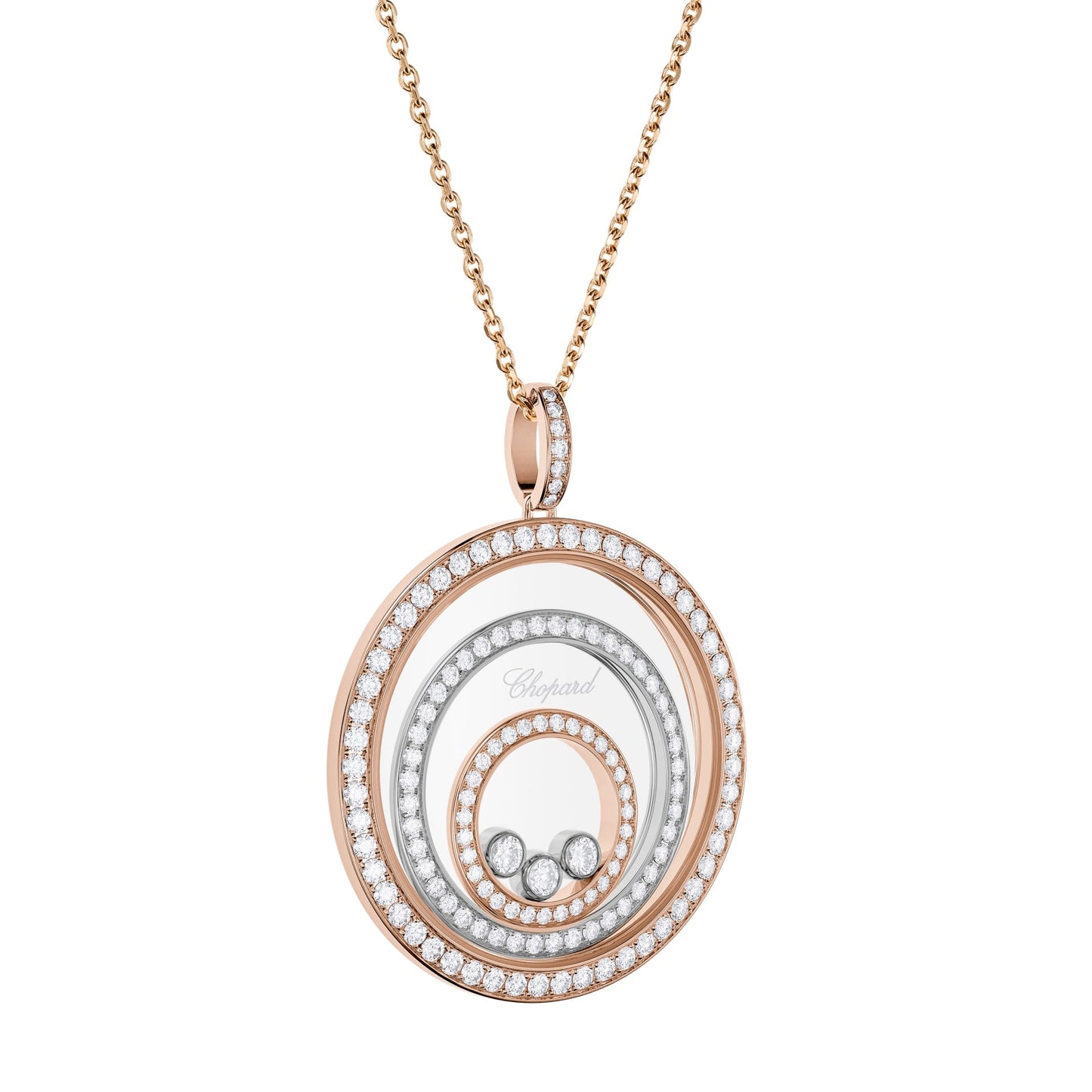 HAPPY SPIRIT PENDANT, ETHICAL ROSE GOLD, ETHICAL WHITE GOLD, DIAMONDS 798232-9003