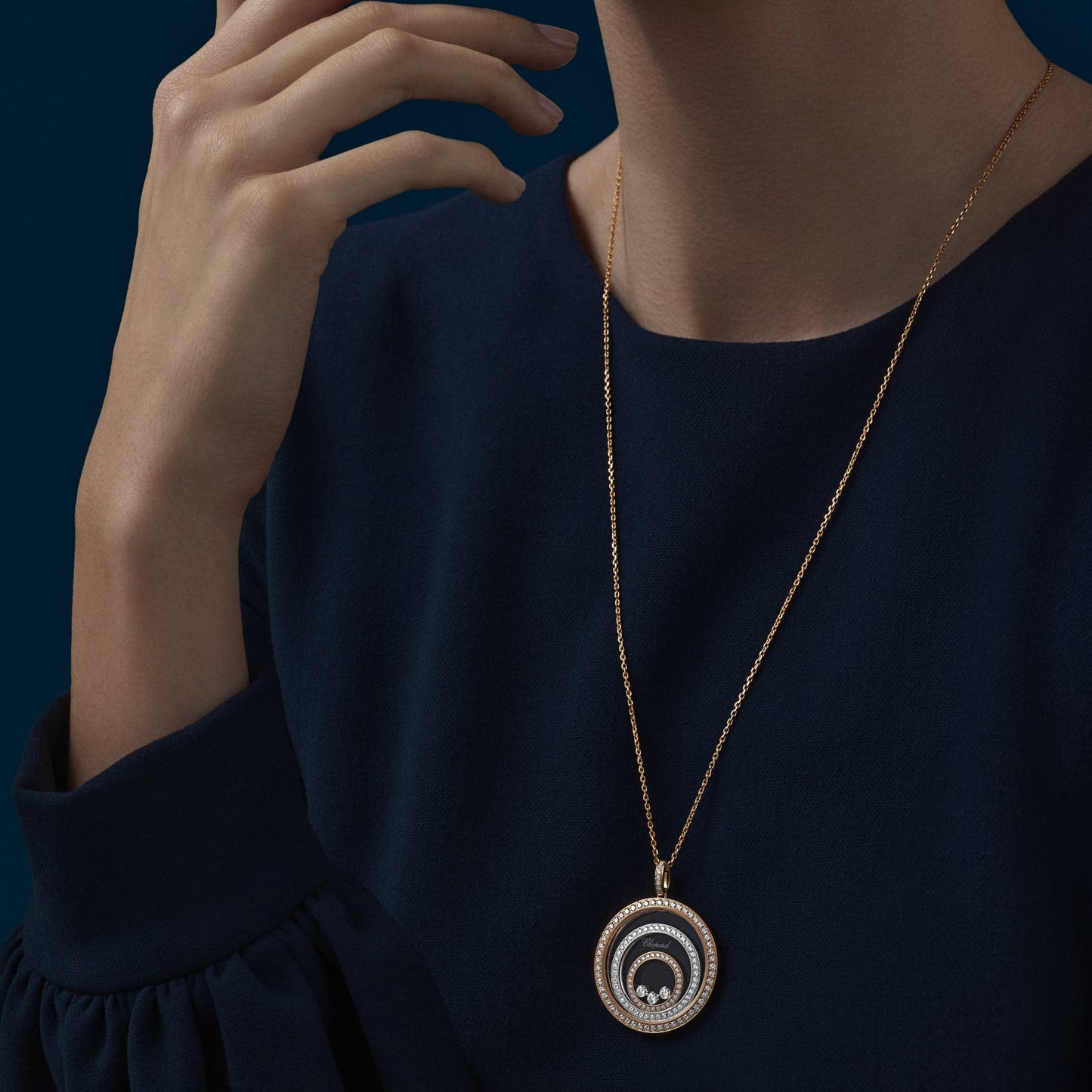 HAPPY SPIRIT PENDANT, ETHICAL ROSE GOLD, ETHICAL WHITE GOLD, DIAMONDS 798232-9003