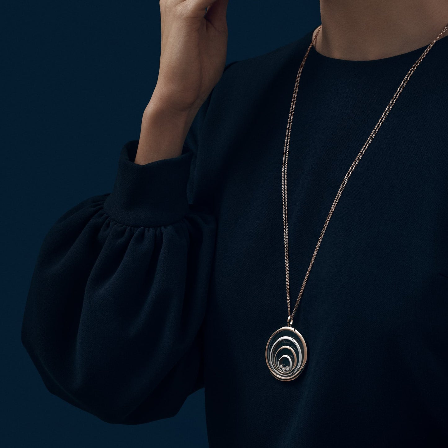 HAPPY SPIRIT PENDANT, ETHICAL ROSE GOLD, ETHICAL WHITE GOLD, DIAMONDS 798233-9001