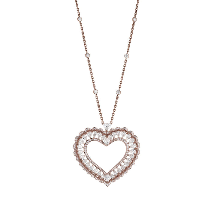 PRECIOUS LACE CŒUR PENDANT, ETHICAL ROSE GOLD, DIAMONDS 798353-5001