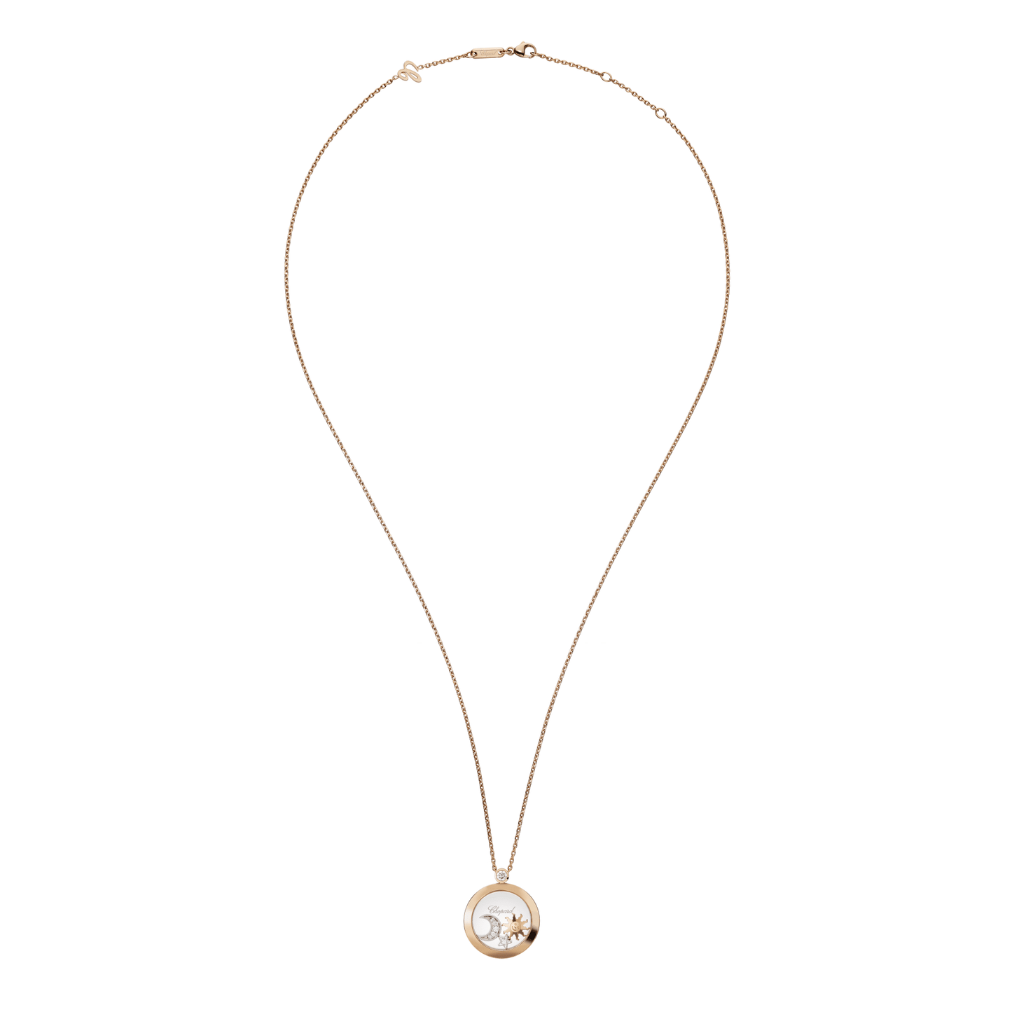 HAPPY SUN, MOON AND STARS PENDANT, ETHICAL ROSE GOLD, DIAMONDS 799434-5201