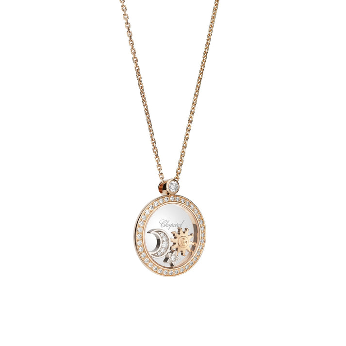 HAPPY SUN, MOON AND STARS PENDANT, ETHICAL ROSE GOLD, DIAMONDS 799434-5401