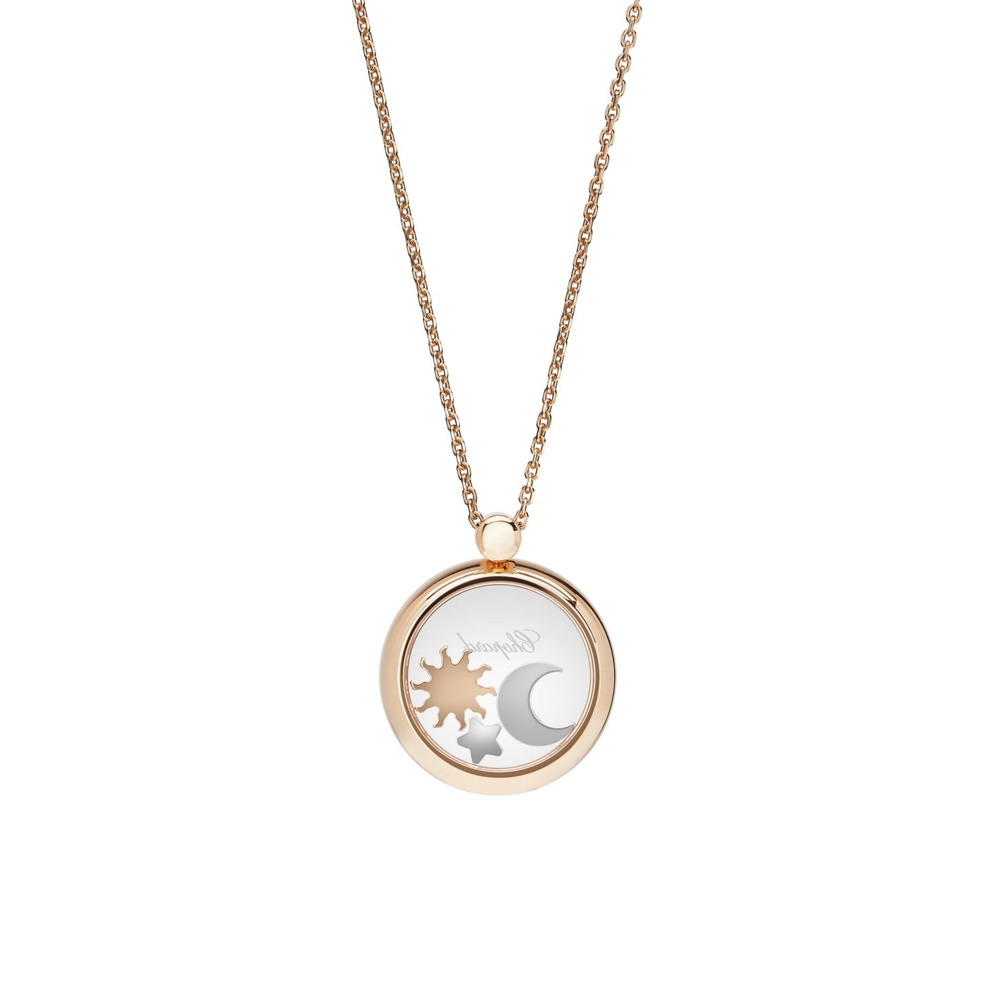 HAPPY SUN, MOON AND STARS PENDANT, ETHICAL ROSE GOLD, DIAMONDS 799434-5401