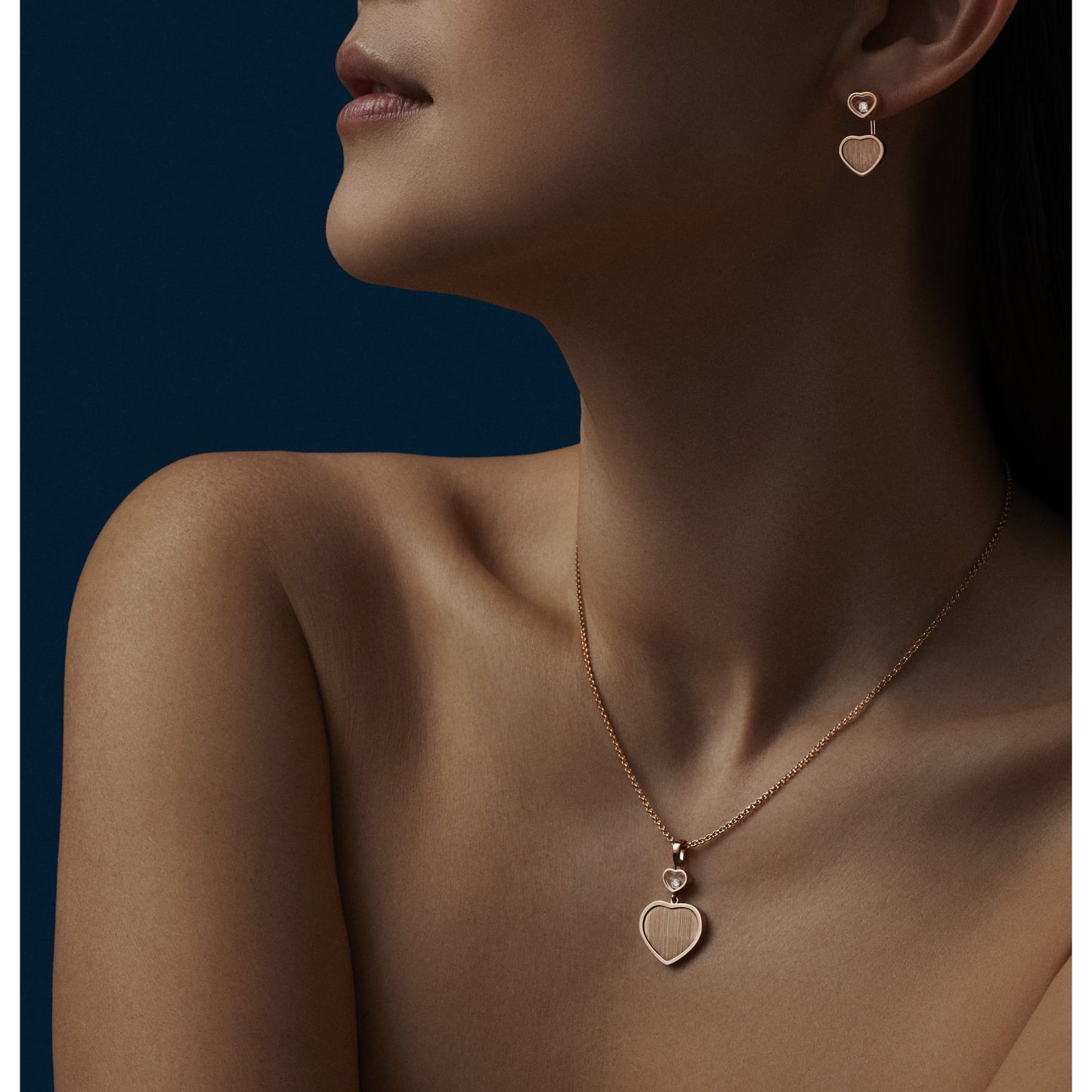 HAPPY HEARTS GOLDEN HEARTS PENDANT, ETHICAL ROSE GOLD, DIAMOND 79A007-5021
