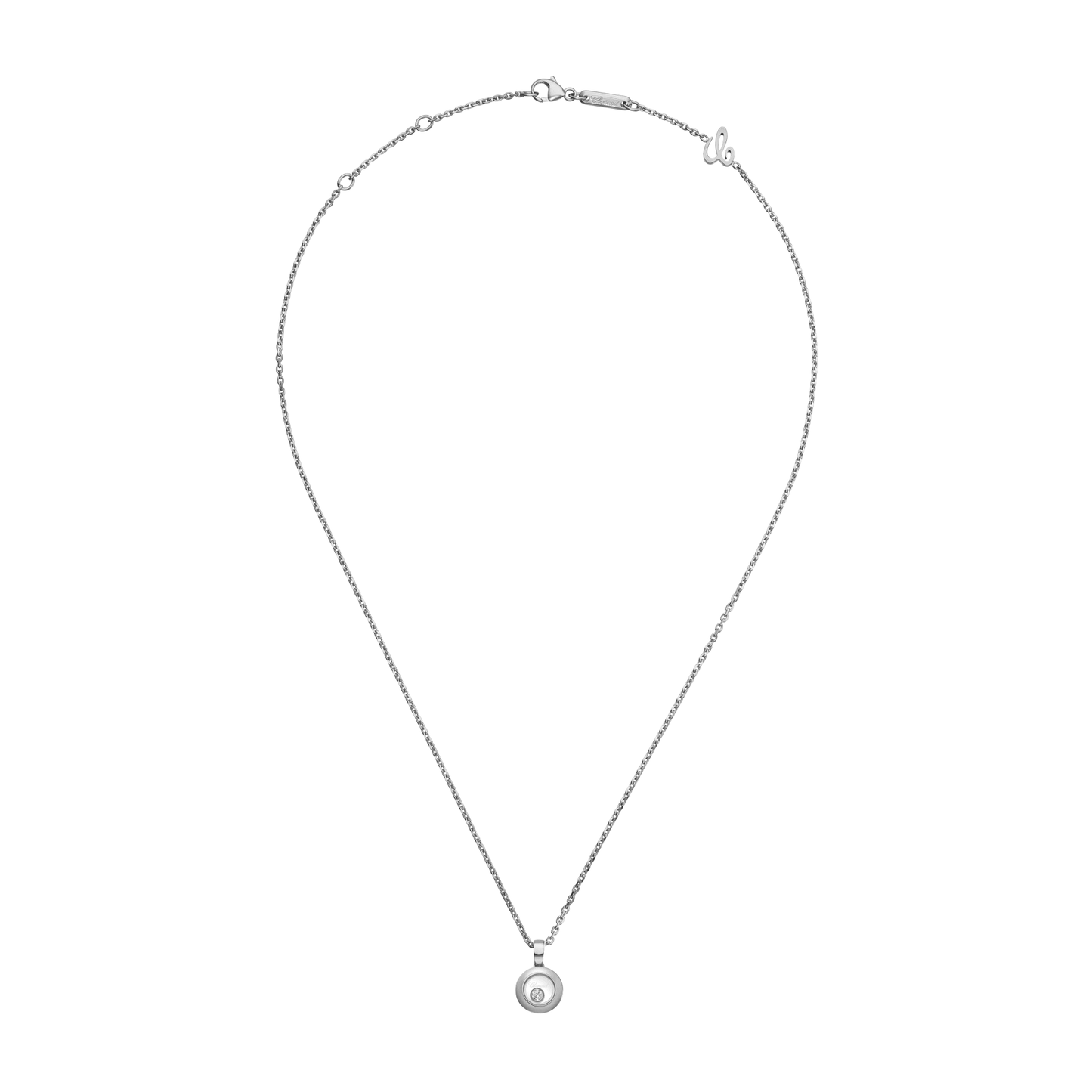 HAPPY DIAMONDS ICONS PENDANT, ETHICAL WHITE GOLD, DIAMOND 79A017-1001