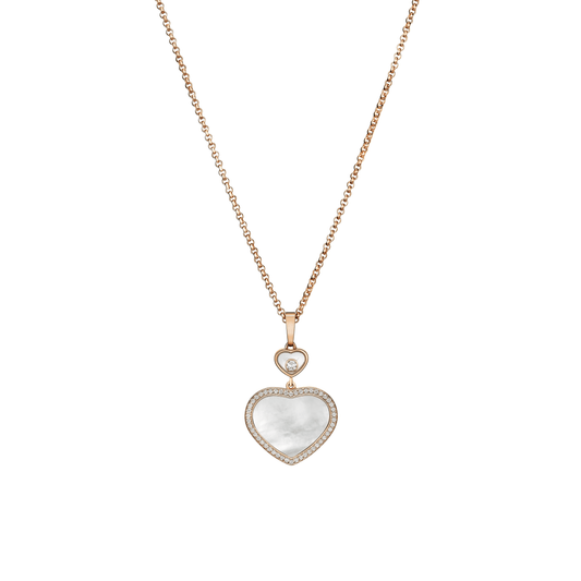HAPPY HEARTS PENDANT, ETHICAL ROSE GOLD, DIAMONDS, MOTHER-OF-PEARL 79A074-5301
