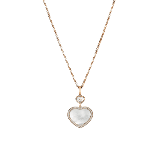 HAPPY HEARTS PENDANT, ETHICAL ROSE GOLD, DIAMONDS, MOTHER-OF-PEARL 79A074-5301