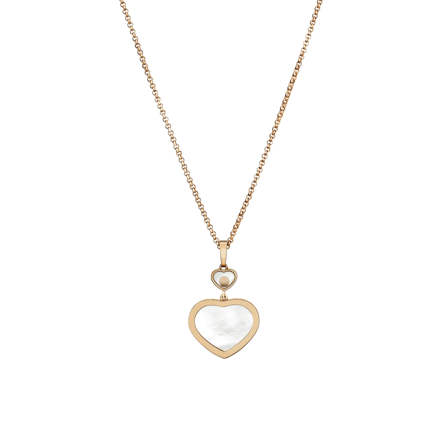 HAPPY HEARTS PENDANT, ETHICAL ROSE GOLD, DIAMONDS, MOTHER-OF-PEARL 79A074-5301