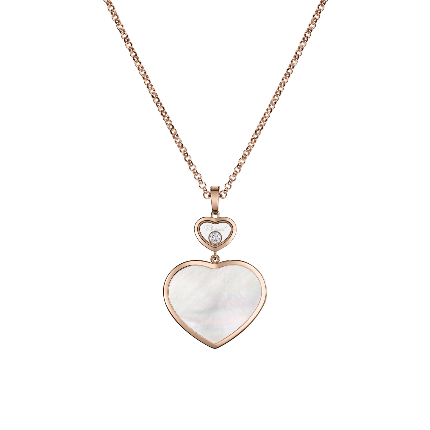 HAPPY HEARTS PENDANT, ETHICAL ROSE GOLD, DIAMOND, MOTHER-OF-PEARL 79A075-5301