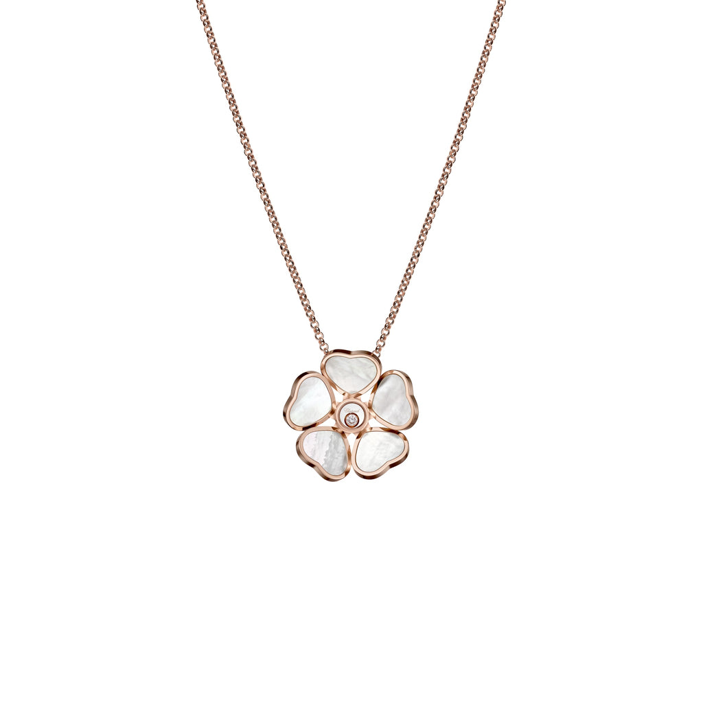 HAPPY HEARTS FLOWERS PENDANT, ETHICAL ROSE GOLD, DIAMOND 79A085-5301
