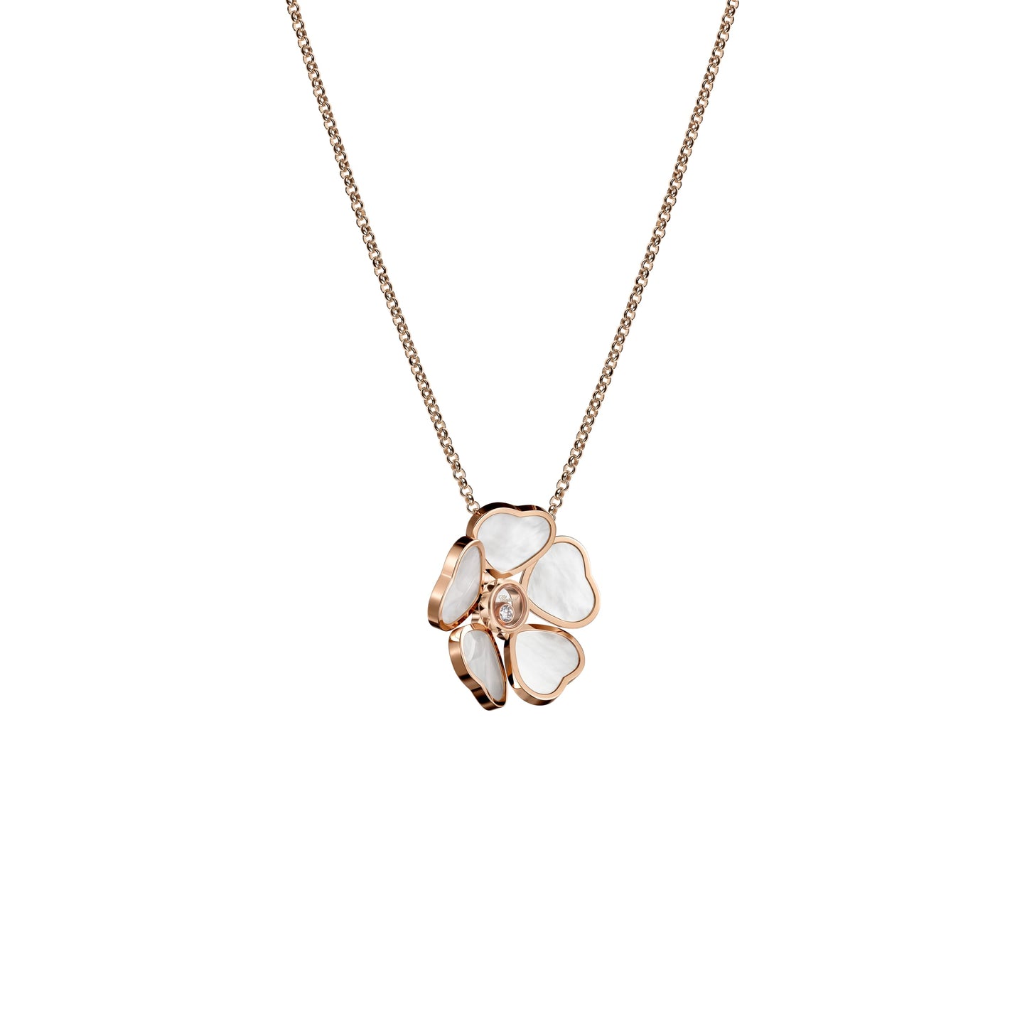HAPPY HEARTS FLOWERS PENDANT, ETHICAL ROSE GOLD, DIAMOND 79A085-5301