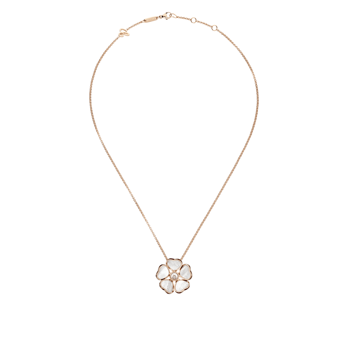 HAPPY HEARTS FLOWERS PENDANT, ETHICAL ROSE GOLD, DIAMOND 79A085-5301
