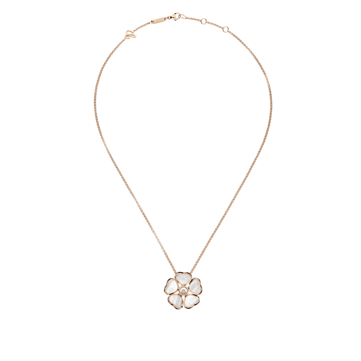 HAPPY HEARTS FLOWERS PENDANT, ETHICAL ROSE GOLD, DIAMOND 79A085-5301