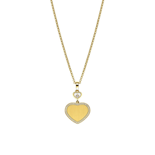 HAPPY HEARTS GOLDEN HEARTS PENDANT, ETHICAL YELLOW GOLD, DIAMONDS 79A107-0921
