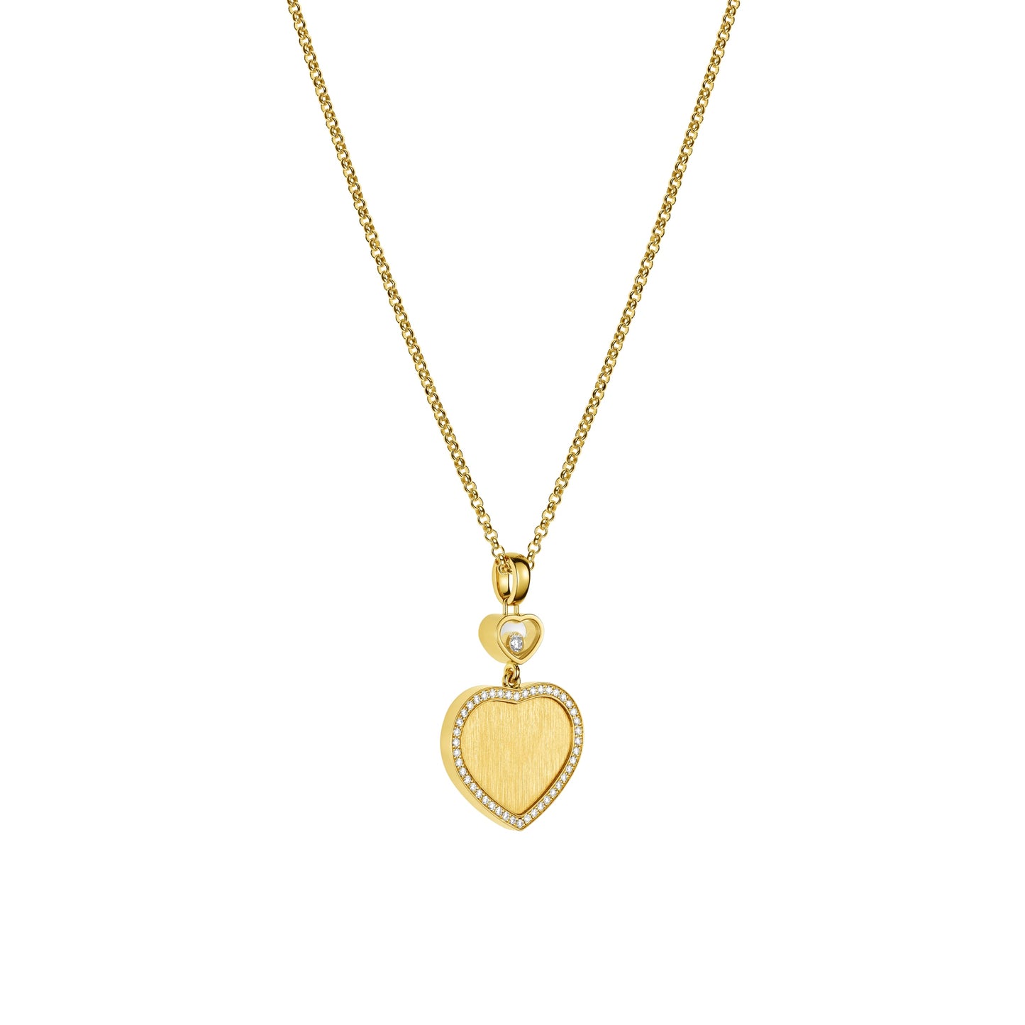 HAPPY HEARTS GOLDEN HEARTS PENDANT, ETHICAL YELLOW GOLD, DIAMONDS 79A107-0921