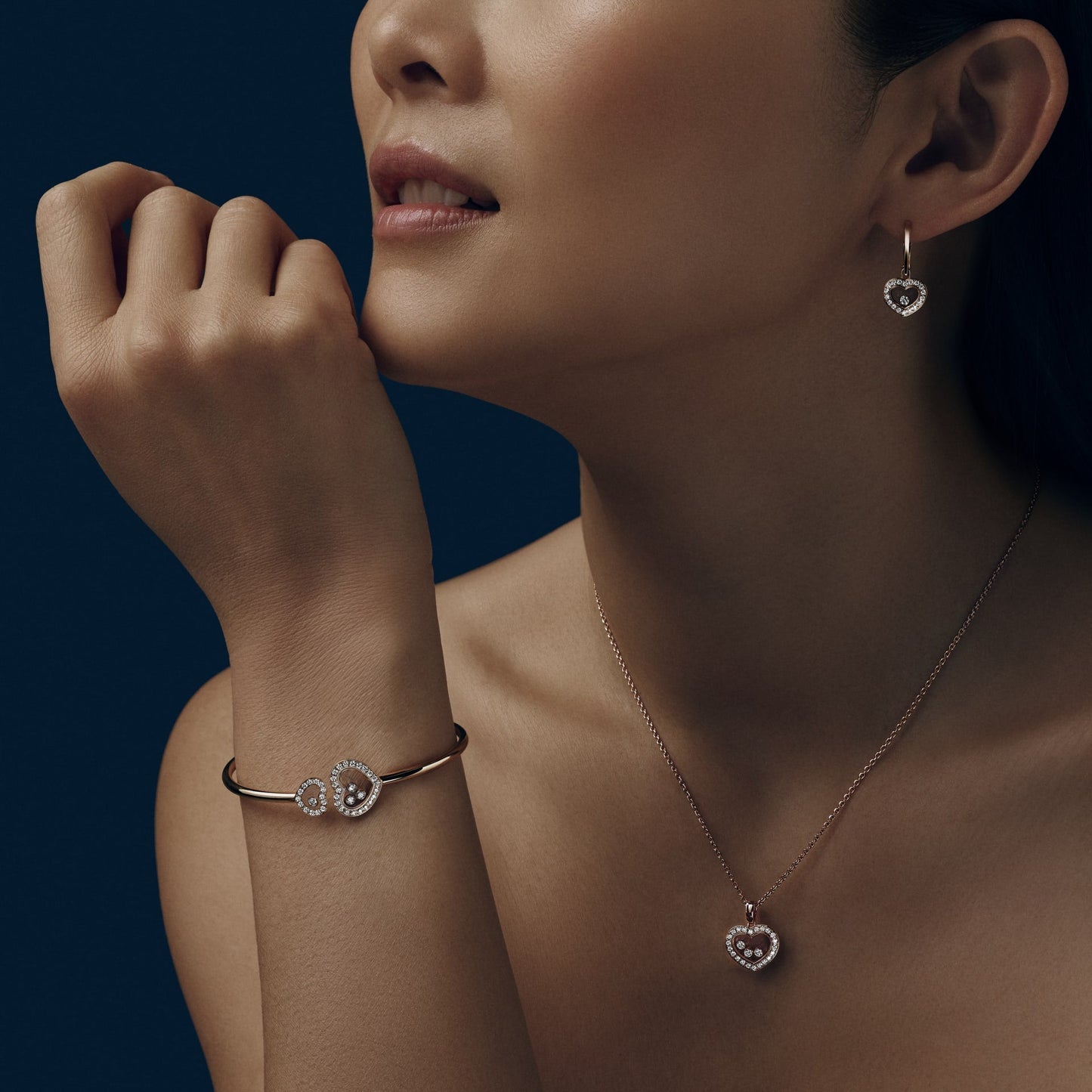 HAPPY DIAMONDS ICONS PENDANT, ETHICAL ROSE GOLD, DIAMONDS 79A611-5201