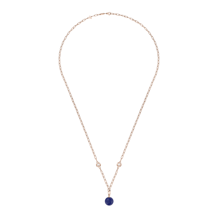 HAPPY DIAMONDS PLANET NECKLACE, ETHICAL ROSE GOLD, DIAMONDS, LAPIS LAZULI 79A619-5501