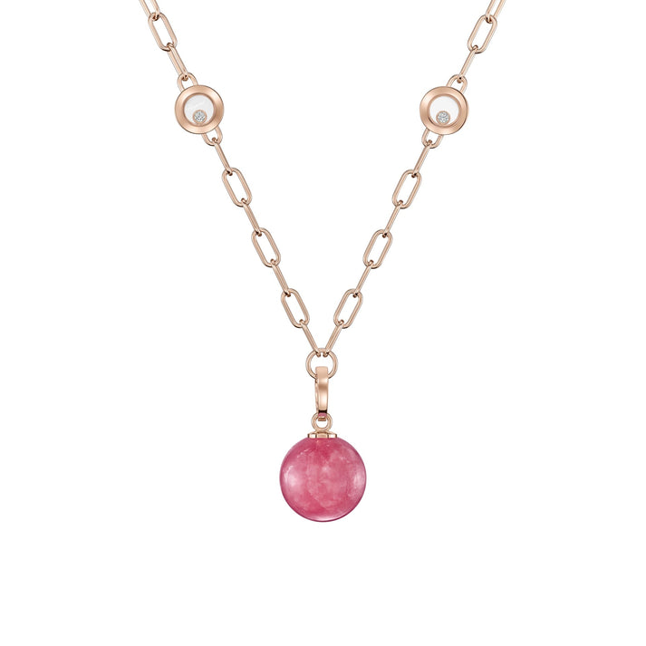 HAPPY DIAMONDS PLANET NECKLACE, ETHICAL ROSE GOLD, DIAMONDS, RHODOCHROSITE 79A619-5701