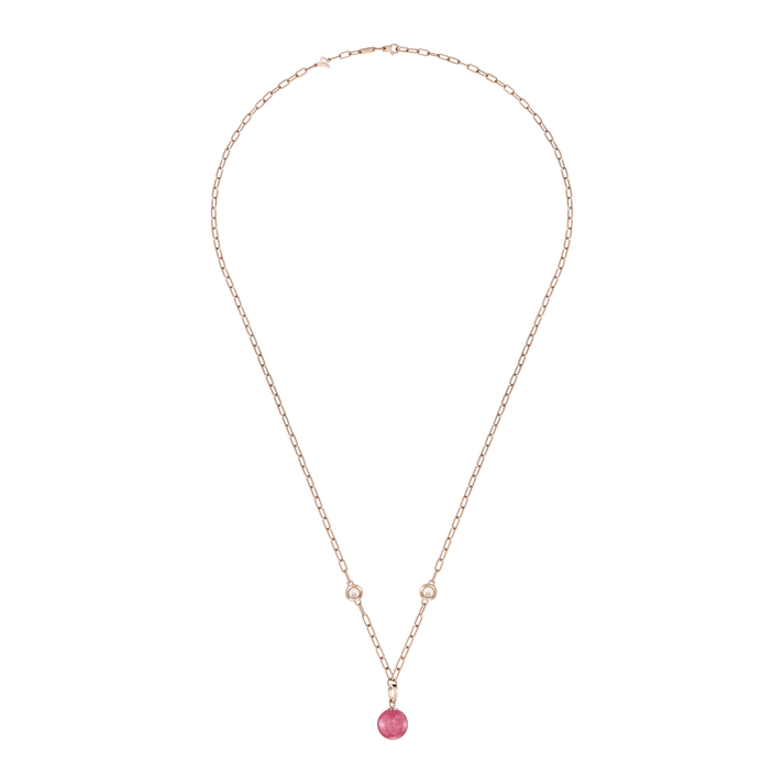 HAPPY DIAMONDS PLANET NECKLACE, ETHICAL ROSE GOLD, DIAMONDS, RHODOCHROSITE 79A619-5701