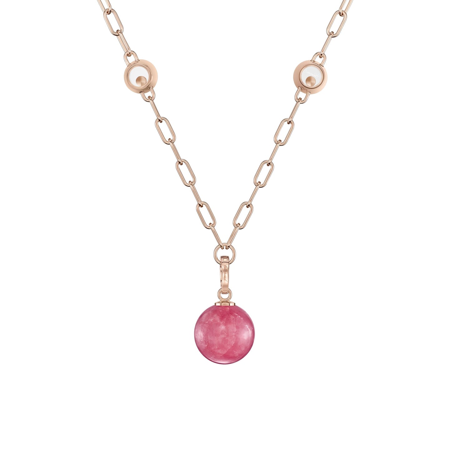 HAPPY DIAMONDS PLANET NECKLACE, ETHICAL ROSE GOLD, DIAMONDS, RHODOCHROSITE 79A619-5701
