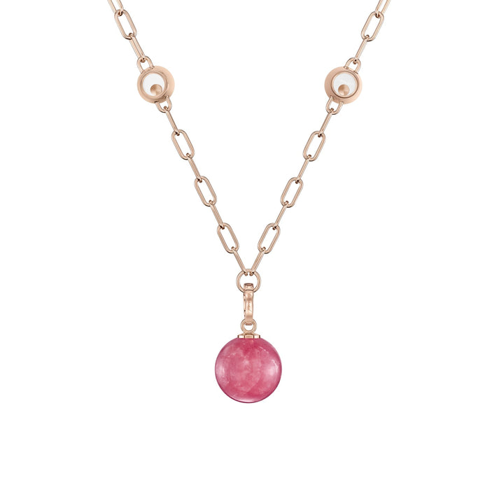 HAPPY DIAMONDS PLANET NECKLACE, ETHICAL ROSE GOLD, DIAMONDS, RHODOCHROSITE 79A619-5701