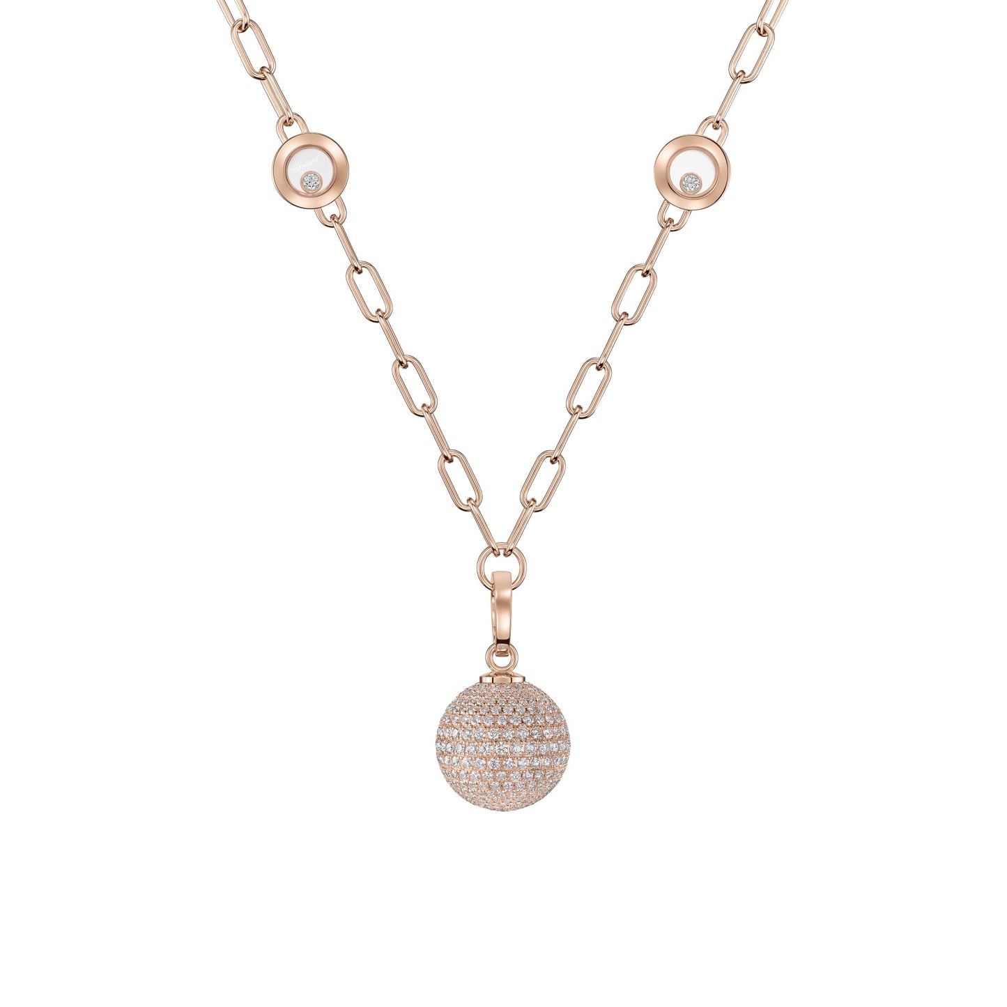 HAPPY DIAMONDS PLANET NECKLACE, ETHICAL ROSE GOLD, DIAMONDS 79A619-5901