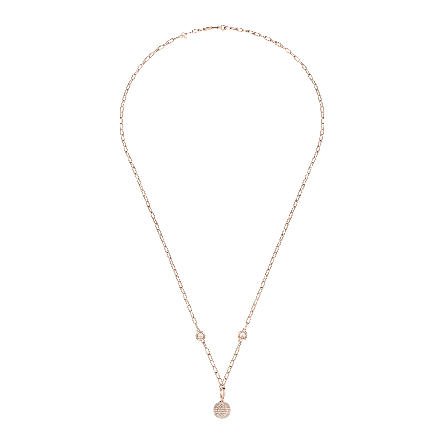 HAPPY DIAMONDS PLANET NECKLACE, ETHICAL ROSE GOLD, DIAMONDS 79A619-5901