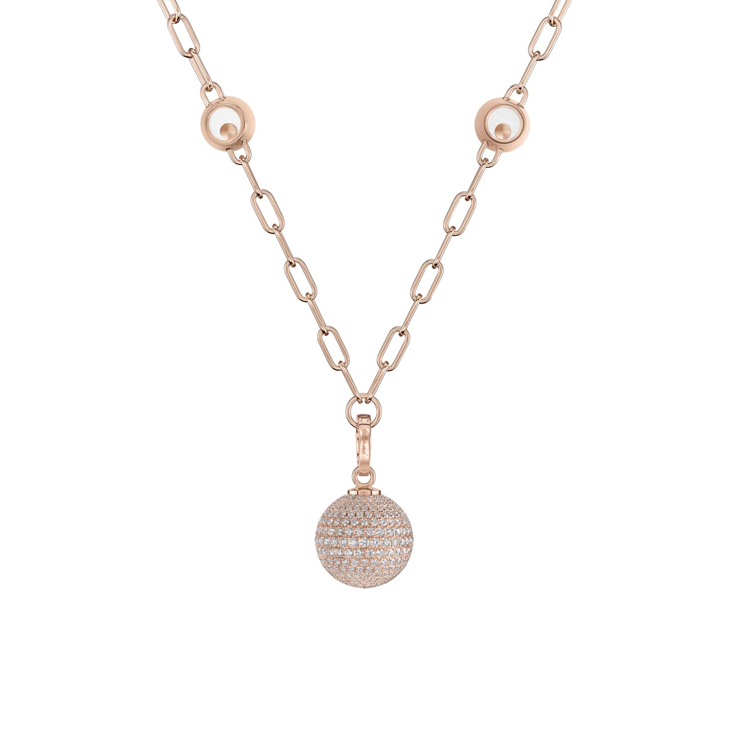 HAPPY DIAMONDS PLANET NECKLACE, ETHICAL ROSE GOLD, DIAMONDS 79A619-5901
