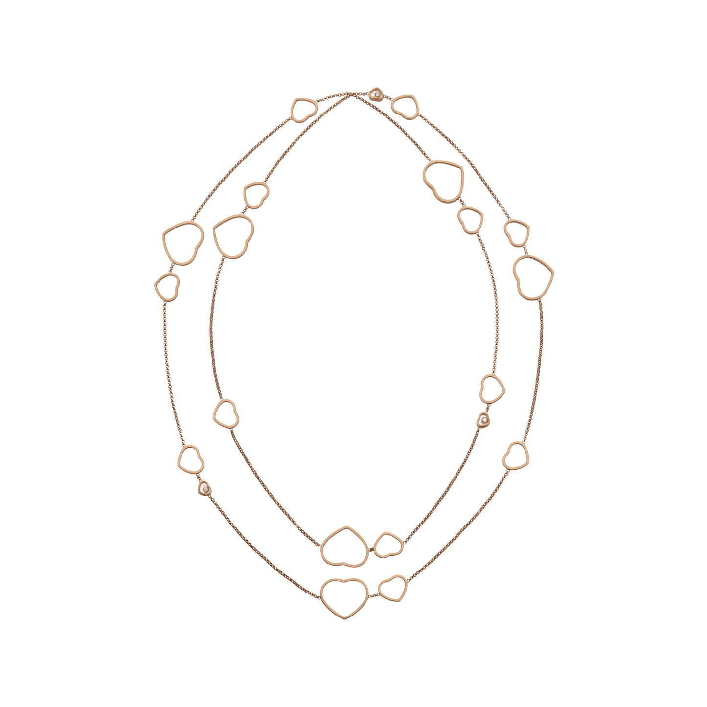 HAPPY HEARTS SAUTOIR NECKLACE, ETHICAL ROSE GOLD, DIAMONDS 817482-5001