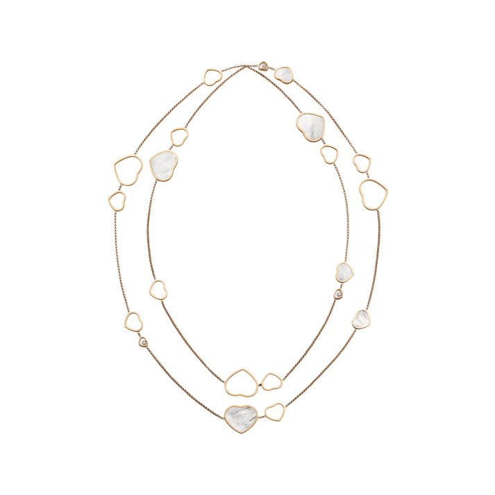 HAPPY HEARTS SAUTOIR NECKLACE, ETHICAL ROSE GOLD, DIAMONDS, MOTHER-OF-PEARL 817482-5301