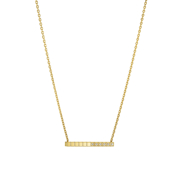ICE CUBE NECKLACE, ETHICAL YELLOW GOLD, HALF-SET DIAMONDS 817702-0002