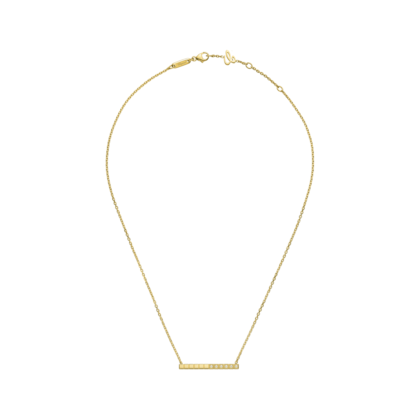 ICE CUBE NECKLACE, ETHICAL YELLOW GOLD, HALF-SET DIAMONDS 817702-0002
