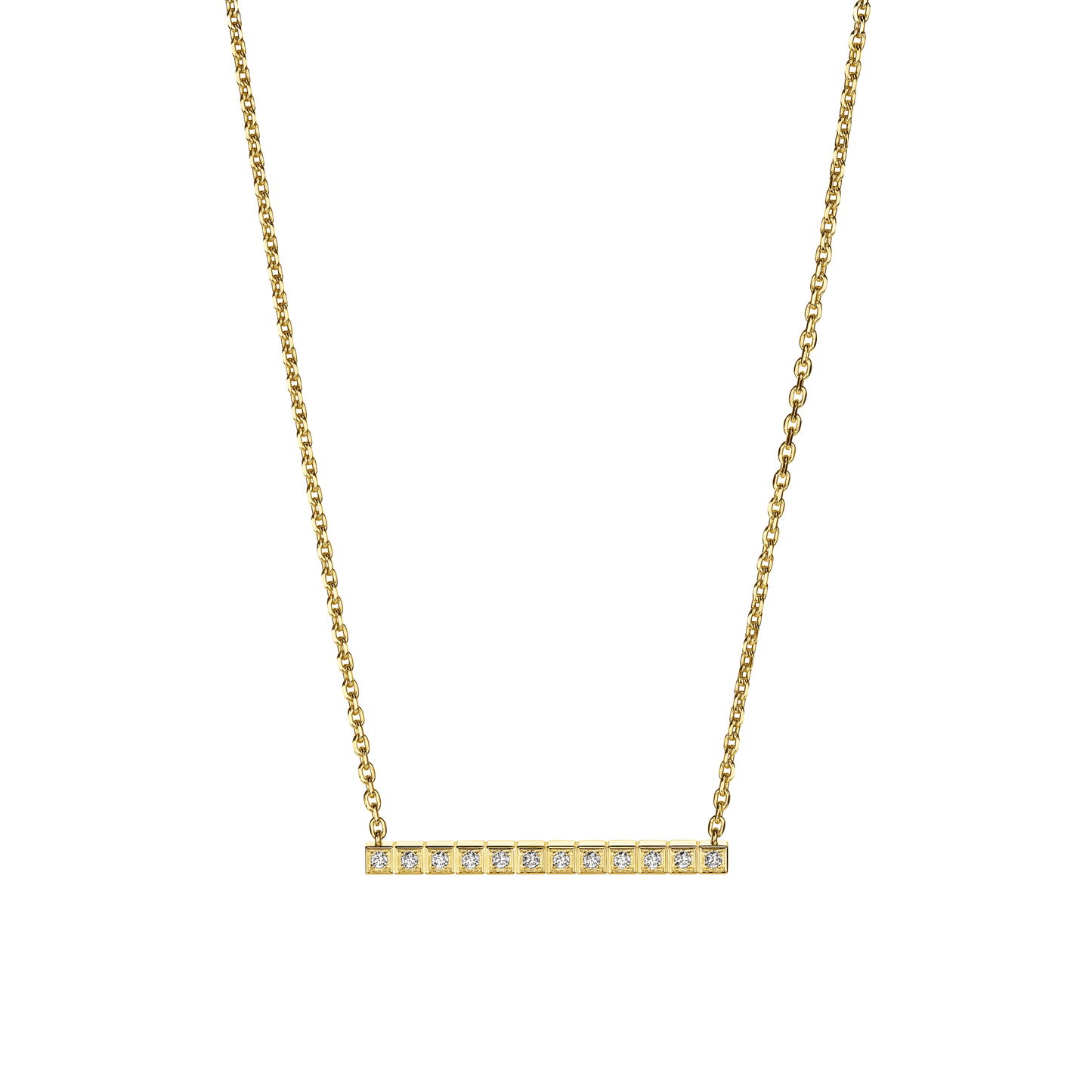ICE CUBE NECKLACE, ETHICAL YELLOW GOLD, FULL-SET DIAMONDS 817702-0003