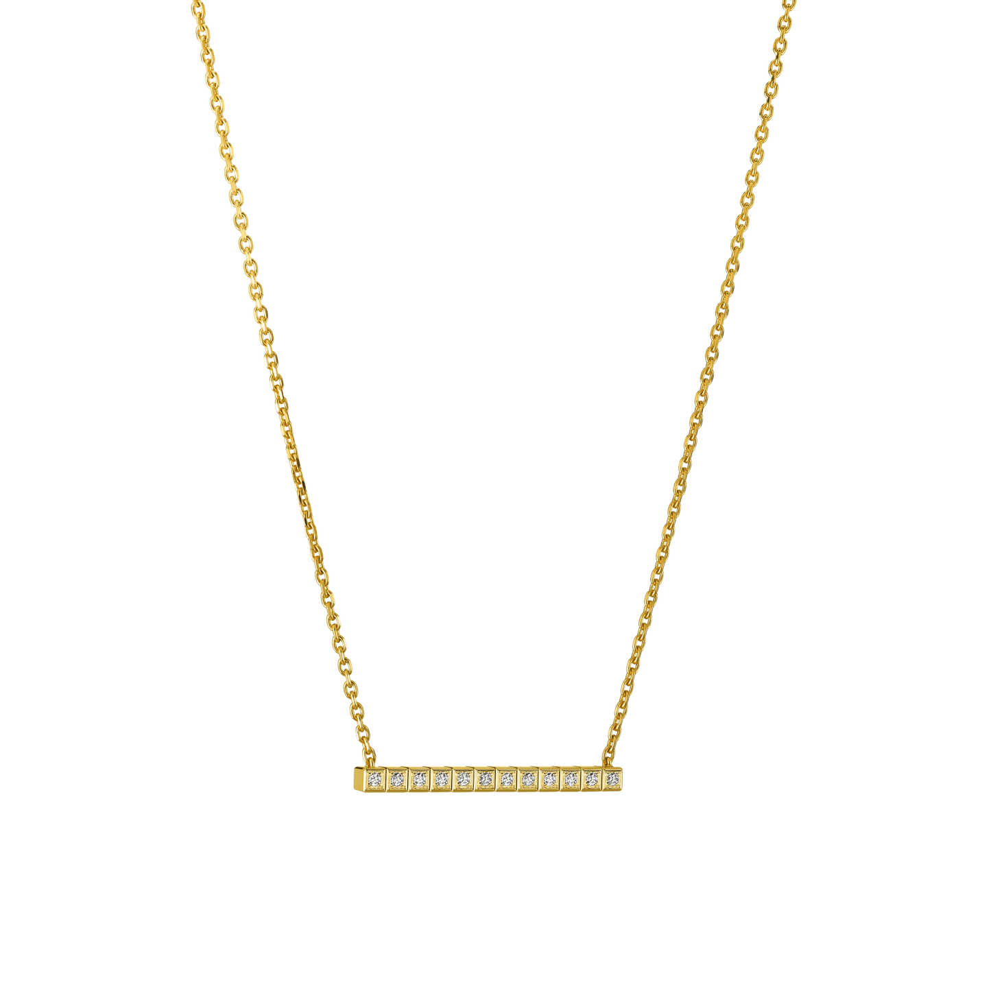 ICE CUBE NECKLACE, ETHICAL YELLOW GOLD, FULL-SET DIAMONDS 817702-0003