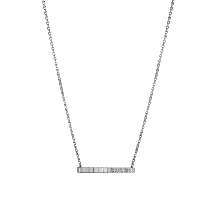 ICE CUBE NECKLACE, ETHICAL WHITE GOLD, HALF-SET DIAMONDS 817702-1002