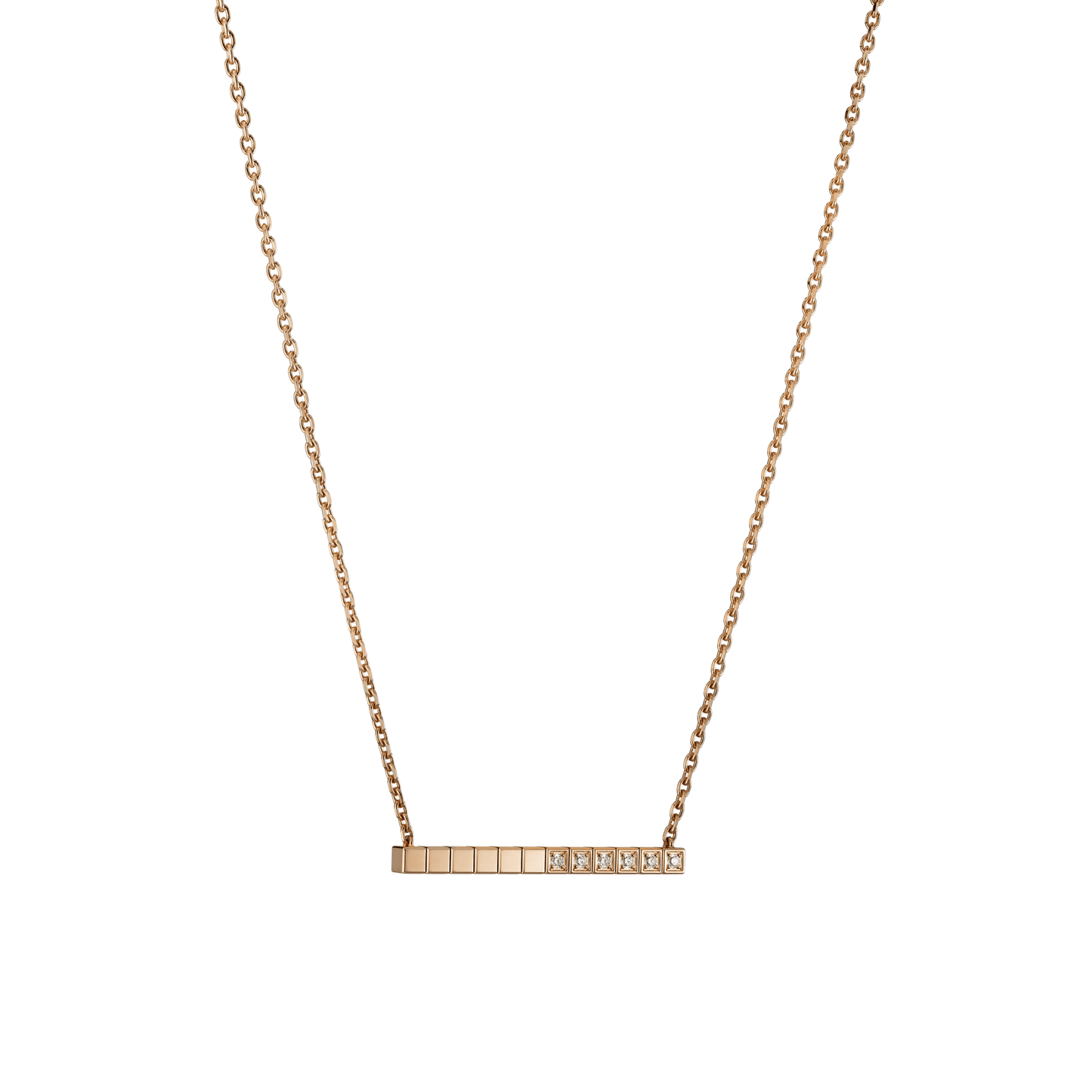 ICE CUBE NECKLACE, ETHICAL ROSE GOLD, HALF-SET DIAMONDS 817702-5002