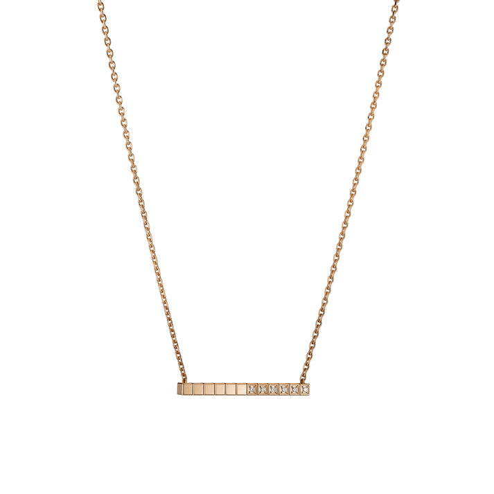 ICE CUBE NECKLACE, ETHICAL ROSE GOLD, HALF-SET DIAMONDS 817702-5002