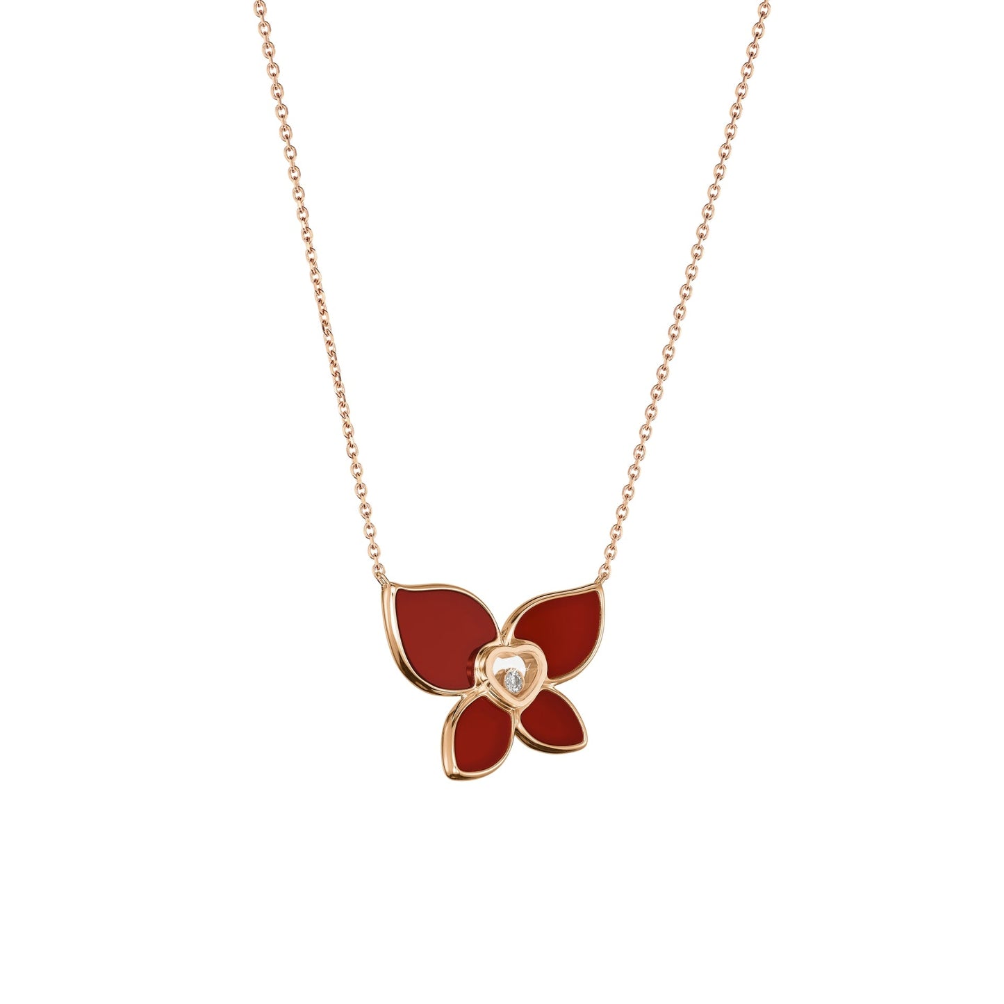 HAPPY BUTTERFLY X MARIAH CAREY NECKLACE, ETHICAL ROSE GOLD, DIAMOND, CARNELIAN 818599-5001