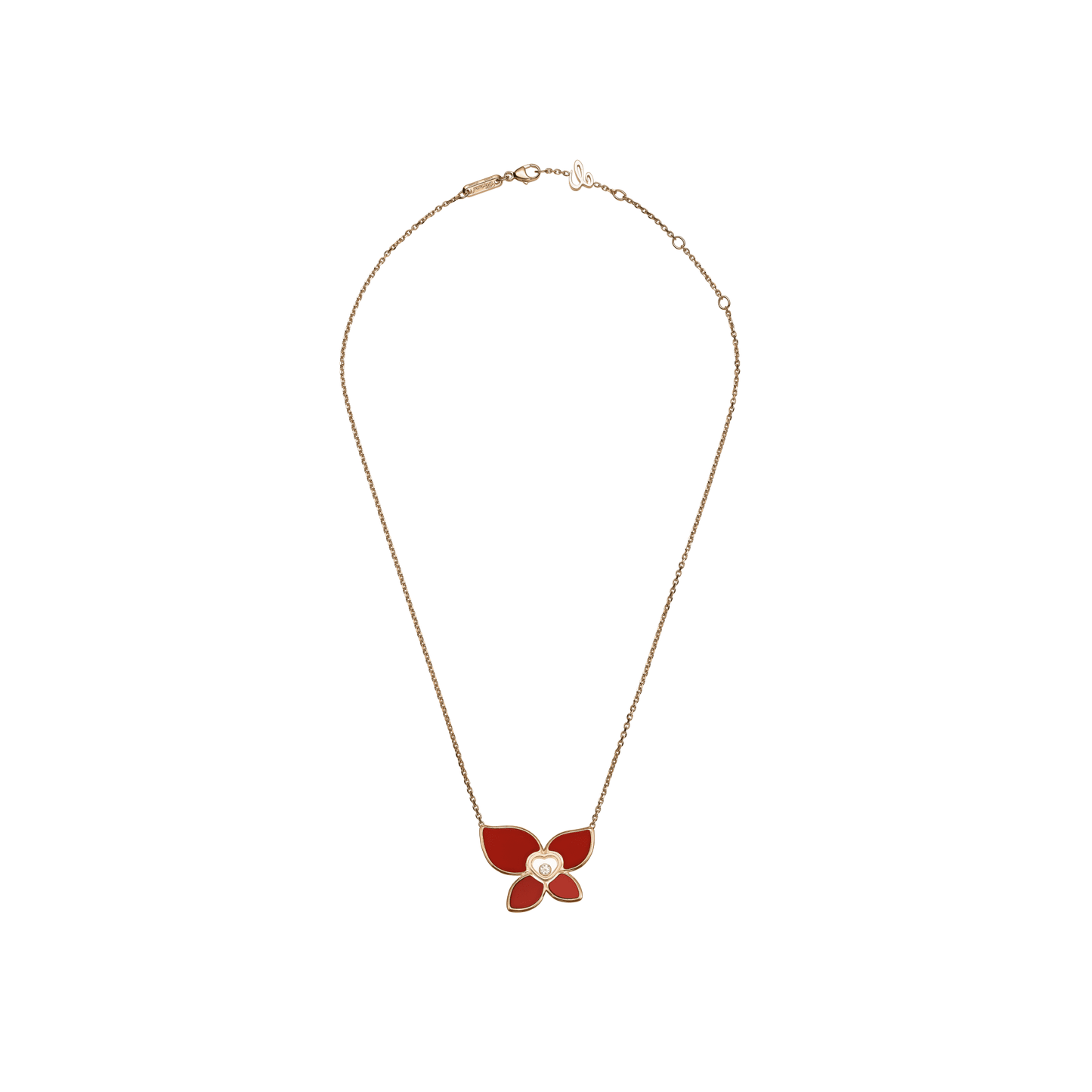 HAPPY BUTTERFLY X MARIAH CAREY NECKLACE, ETHICAL ROSE GOLD, DIAMOND, CARNELIAN 818599-5001
