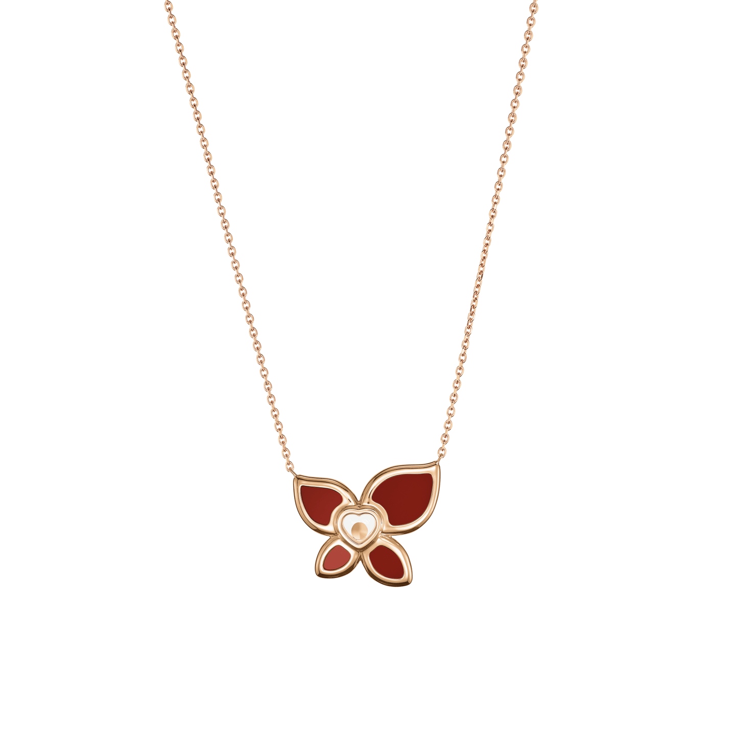 HAPPY BUTTERFLY X MARIAH CAREY NECKLACE, ETHICAL ROSE GOLD, DIAMOND, CARNELIAN 818599-5001