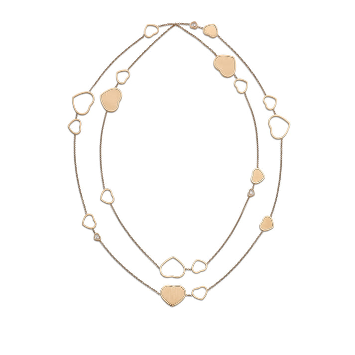 HAPPY HEARTS GOLDEN HEARTS SAUTOIR NECKLACE, ETHICAL ROSE GOLD, DIAMONDS 81A007-5021