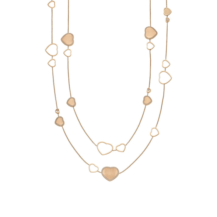 HAPPY HEARTS GOLDEN HEARTS SAUTOIR NECKLACE, ETHICAL ROSE GOLD, DIAMONDS 81A007-5921