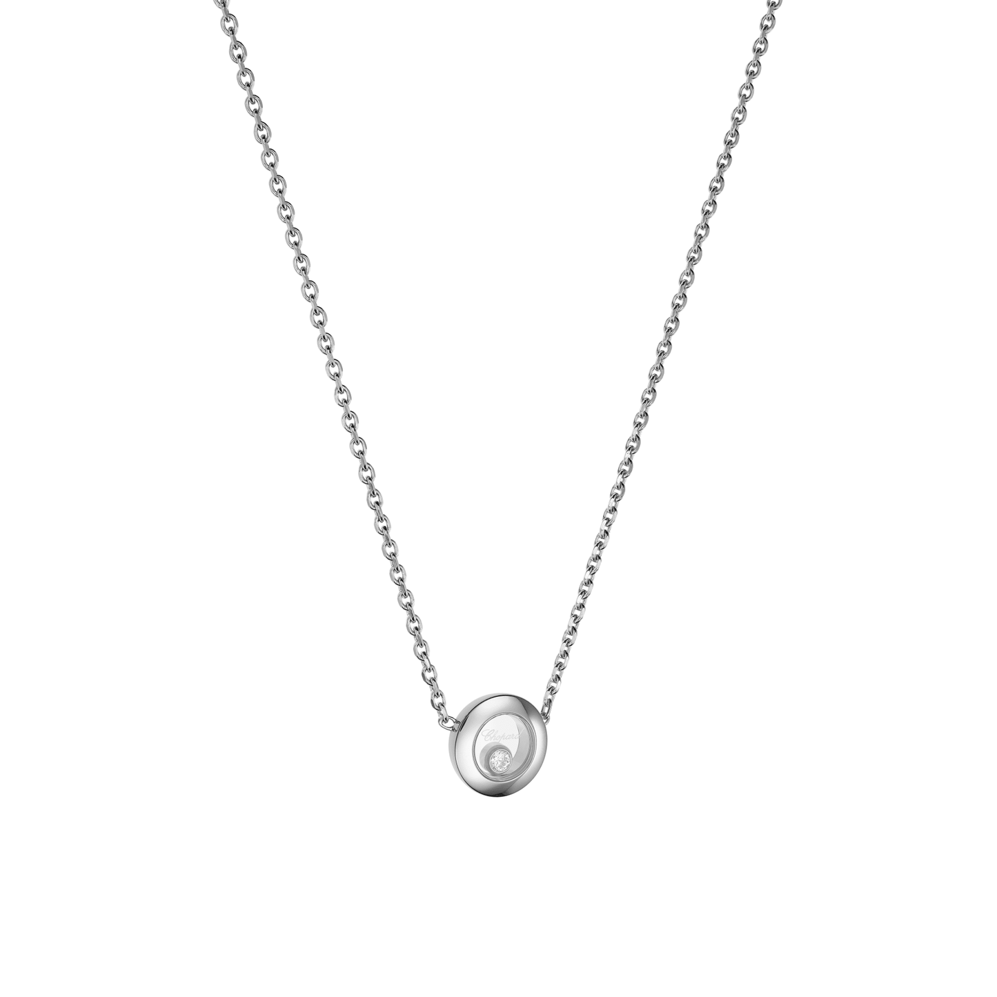 HAPPY DIAMONDS ICONS NECKLACE, ETHICAL WHITE GOLD, DIAMOND 81A017-1001