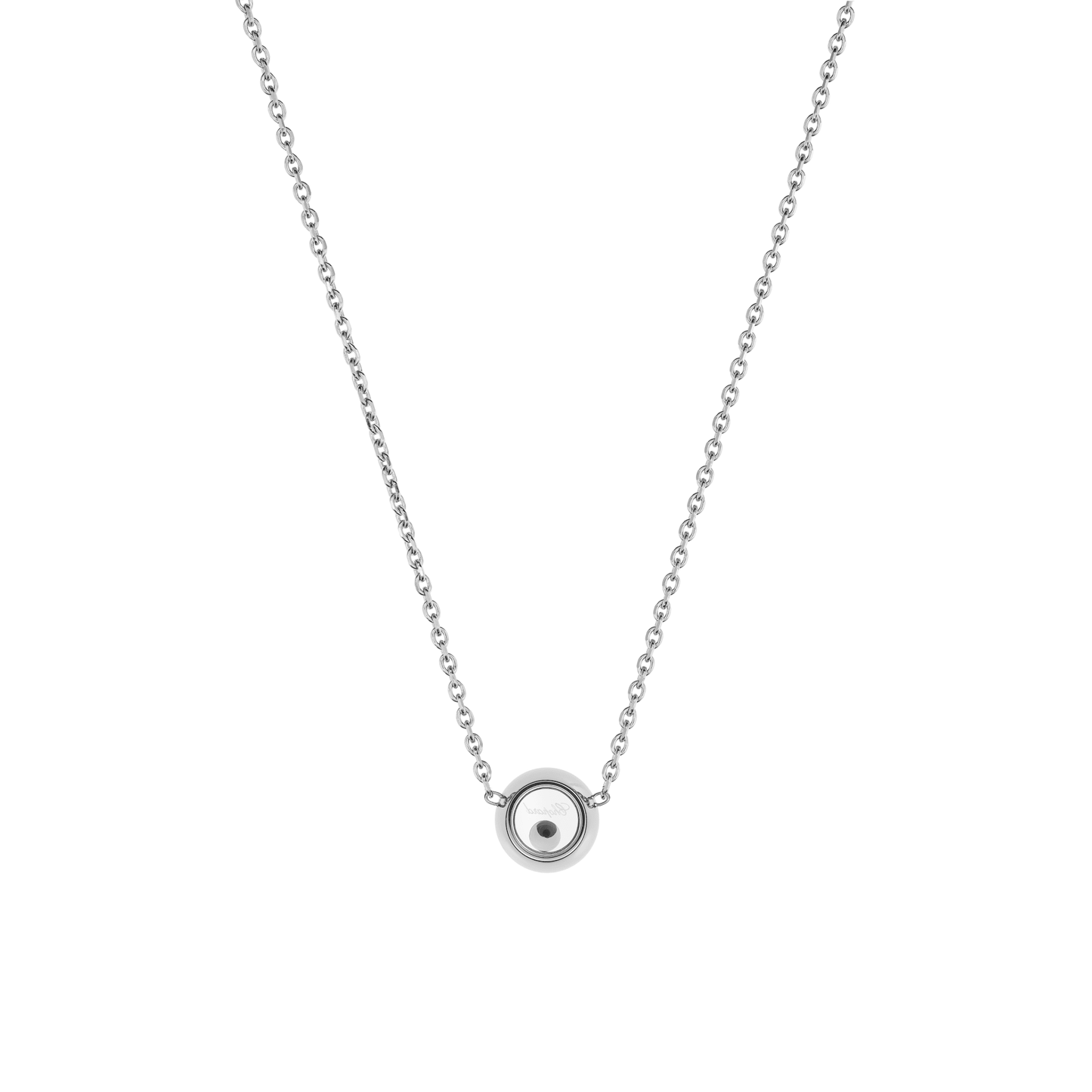 HAPPY DIAMONDS ICONS NECKLACE, ETHICAL WHITE GOLD, DIAMOND 81A017-1001
