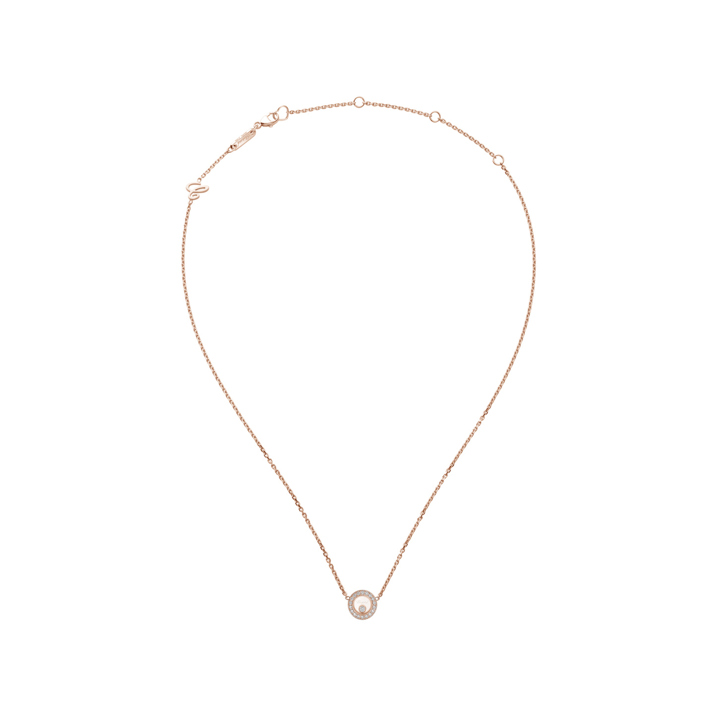 HAPPY DIAMONDS ICONS NECKLACE, ETHICAL ROSE GOLD, DIAMONDS 81A017-5201
