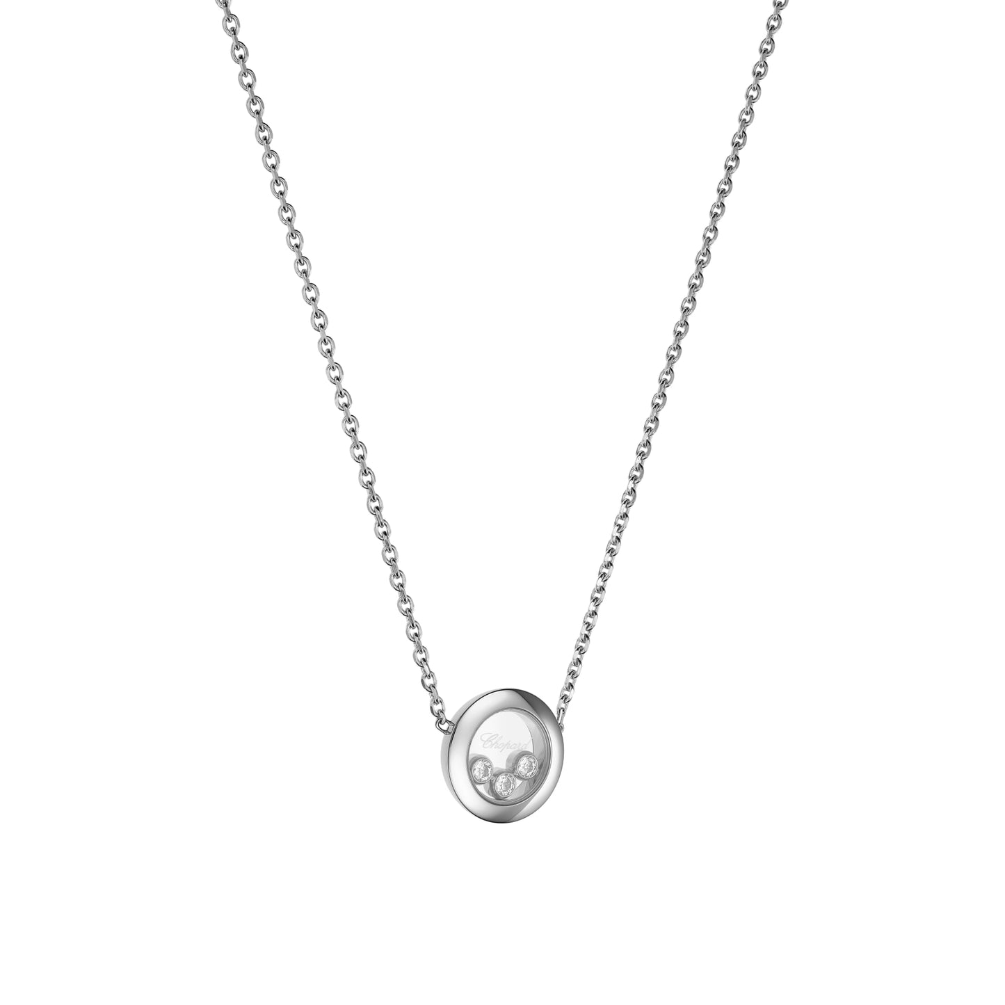 HAPPY DIAMONDS ICONS NECKLACE, ETHICAL WHITE GOLD, DIAMONDS 81A018-1001